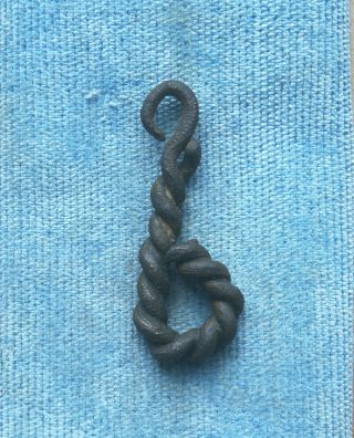Ancient Viking Bronze Pendant Spiral Amulet Great Save