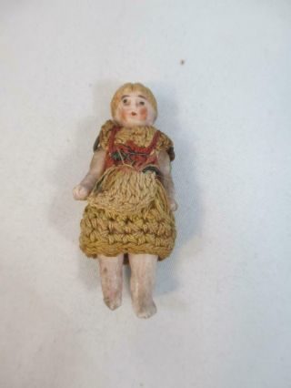 Antique Germany All Bisque Miniature Carl Horn Hertwig Doll Crochet Clothing