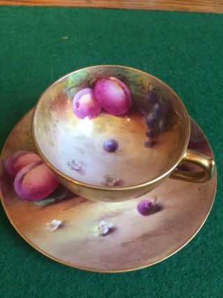 Royal Worcester Miniature Cup & Saucer Antique Signed By G H Cole
