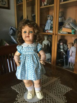Antique Papier Mache Head German Blue Eyed Beauty Toddler Doll Ca 1900 