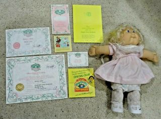 Vtg Cabbage Patch Kids Doll – Blonde – 1978,  1980,  1982 – Outfit & Papers - Euc