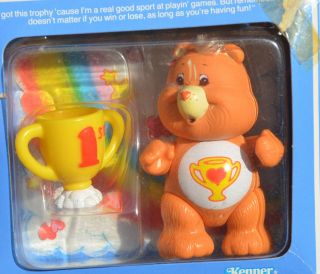 Complete Vintage Poseable Care Bear Figure 1985 Kenner Champ Toy Accessory