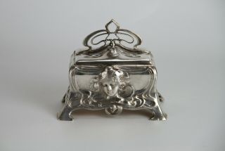 Wmf Art Nouveau Silver Plated Jewelry Casket Circa 1900