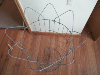 Vintage Wire Laundry Basket Industrial Metal 2