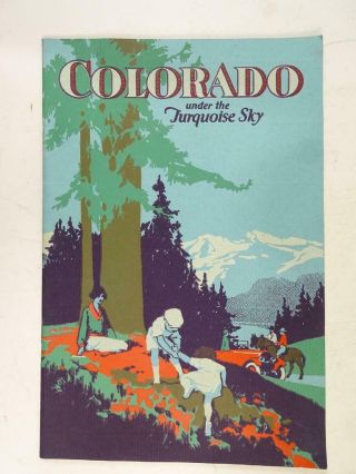 Antique Rock Island Railroad Colorado Under The Turquoise Sky Book Brochure Vtg