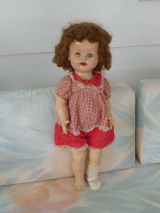 Ideal 22 " Saucy Walker Doll Flirty Eyes Vintage 1950s Head & Eye Floppy Fix (c8)
