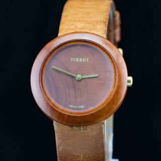 Tissot Wood Watch W150 - 32mm - 1980s - Swiss Made - Eta 976.  001 - Runs Slow