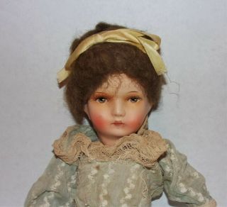Antique Paper Mache & Cloth Jointed 13.  5 " Doll Marked Si - Germany?