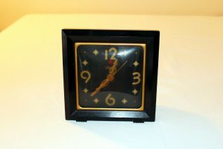Antique Vintage Art Deco 1945.  Telechron ‘glamour’ Elec.  Clock.  3h155