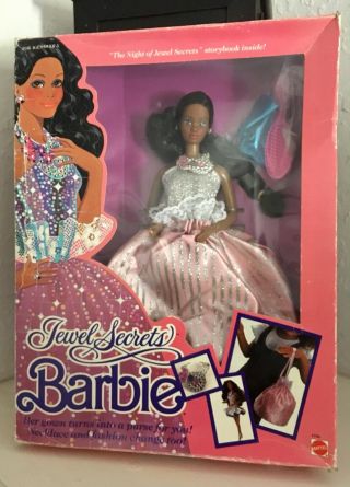 Vintage Mattel 1986 Jewel Secrets Black Barbie Doll 1756 Mib