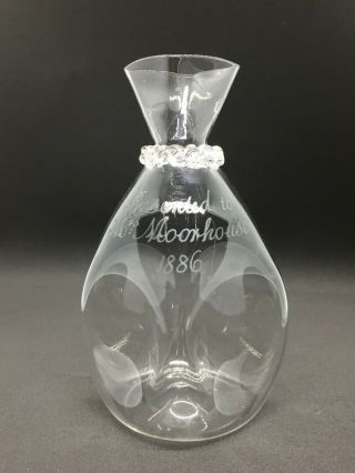 James Powell & Sons (whitefriars),  " Leather Bottle " Spirit Decanter,  1886