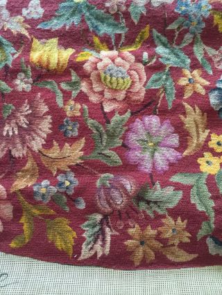 Old tapestry Queen Anne Chair Seat 2