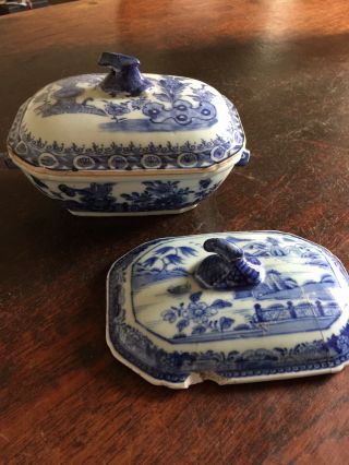 Antique Chinese Porcelain Qianglong Sauce Tureen And Cover,  C18th