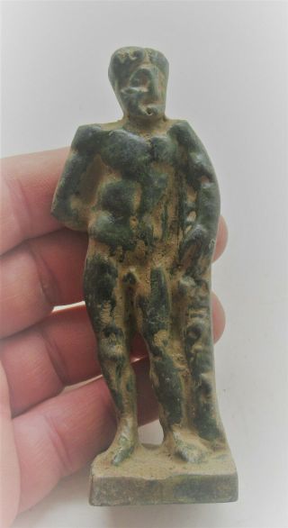 European Finds Ancient Roman Bronze Senatorial Figurine Circa 200 - 300ad