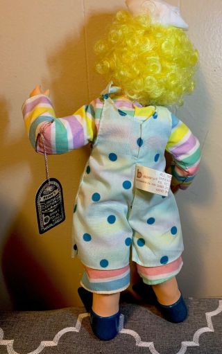 1986 Brinn ' s Limited Edition Clown August Calendar Doll Blue Polka Dot Outfit 5