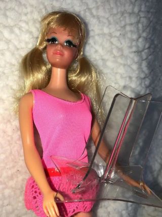 Vintage Mattel Mod 1118 Tnt Barbie P.  J.  Pj Doll X Clear Stand Swimsuit