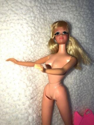 Vintage Mattel Mod 1118 TNT Barbie P.  J.  PJ Doll X Clear Stand Swimsuit 3