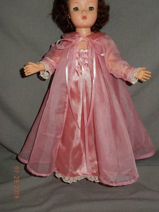 Vintage 20 " Cissy,  Revlon Doll Peignoir Set Nightgown Robe,  Pink Lingerie