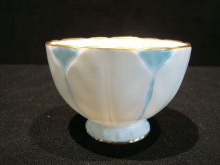 Vintage Aynsley Bone China England Butterfly Pastel Blue White Cup & Saucer Set 6