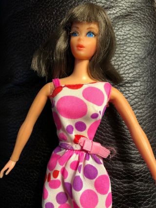 Vintage Mattel Brunette Living Barbie Polka Dot Oss Tricot Wrap Skirt 1116 Mod