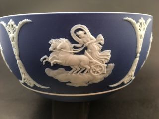 Antique Pre - 1860 Wedgwood Jasperware Blue & White Bowl Cherubs & Muse Figures 5