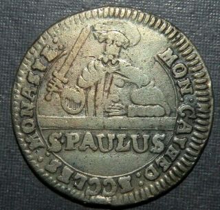 Late Medieval Coin Iii Pfenning 1760 Silver Sword German States Paulus Antique