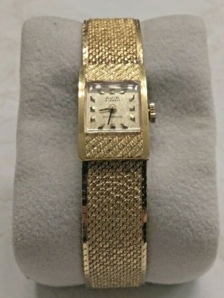 Vintage Ladies Mechanical Avia Watch Swiss Made 17 Jewel Gold Plate 20 Microns