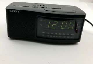 Black Sony Dream Machine Icf - C740 Dual Alarm Am/fm Radio,  Battery Back Up