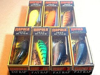 Pick One (1) X Vintage Rapala Fat Rap Fr - 7 Deep Runners Finland By Normark - Nos