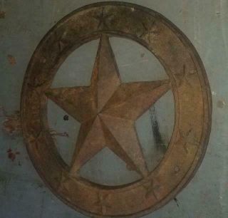 Antique Cast Iron 10 1/2 " Diameter Star Memorial Marker Decorative