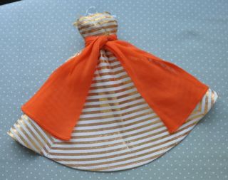 Vintage Barbie " Holiday Dance " Dress And Orange Sash