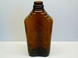 Antique Vintage Glass Bottle Brown H & A Gilbey Gin Victorian Art Deco