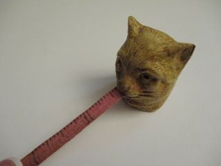 Whimsical Antique Novelty Celluloid Cat and Mouse Sewing Measuring Tape Toy 6
