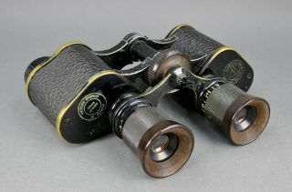 Fine Antique Art Deco Bausch & Lomb Optics 6x Brass Spotting Table Binoculars