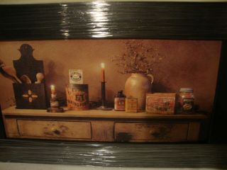 MAMA ' S PANTRY primitive wall Print in Wood Frame 3