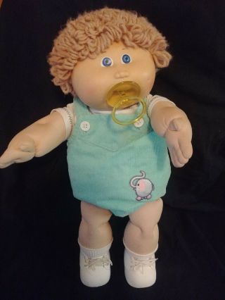 1982 Coleco Cabbage Patch Kid Boy Doll Sandy Blonde Loop Hair Blue Eyes Vintage