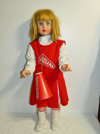 Vintage 35 " Unmarked Playpal Play Pal Companion Doll As Iu Cheerleader