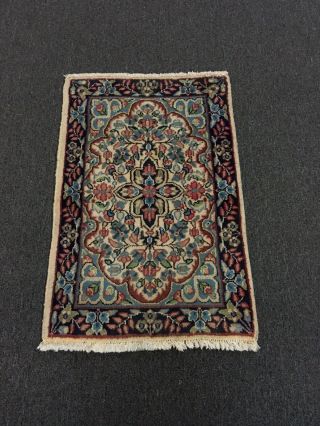 On Hand Knotted Persian Area Rug Floral Carpet 1’11”x2’11”