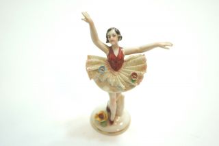 Antique Frankenthal Dresden Porcelain Lace Ballerina Figurine 4 1/2 " Tall As - Is
