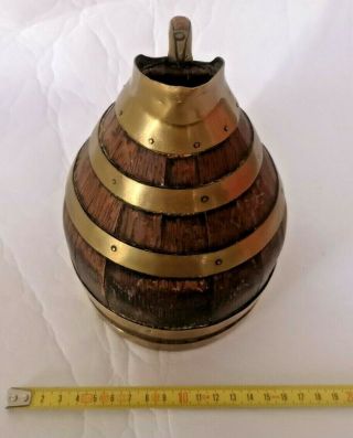 French Vintage Wine or Cider Brass & Wood /Copper Jug/Ewer/Pitcher n°1 2