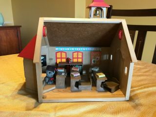 Vtg.  Calico Critters Sylvanian Families School House w/ Bell Tower & Owl Figure 2