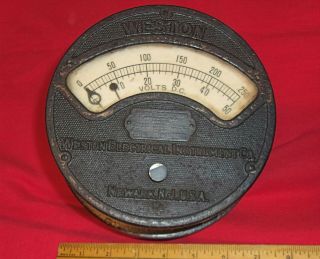6.  5 Inch Weston Electric 1901 Dc Voltmeter Mod 24 Steampunk 0 - 250 Volts