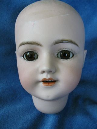 Antique S&h Santa Dep Germany Doll Head For Repair With Brown Sleep Eyes