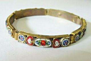 Antique Vintage Italian Micro Mosaic Bracelet