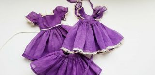 Vintage Purple Organdy& Lace 3 Pc Dress Set By Jackie Sue Fites 16 " Doll Slim