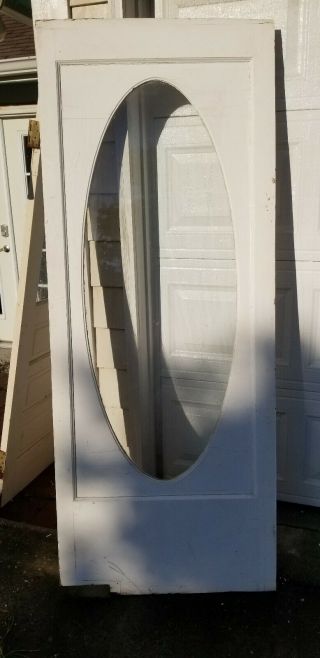 Solid Wood Swinging Door From Circa 1996 House With Wavy Glass