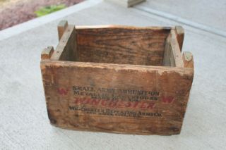 Antique Vintage Winchester Small Arms Ammunition Wooden Wood Ammo Crate Box