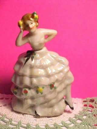 Vintage Japan Lusterware Porcelain Lady Figure Perfume Bottle
