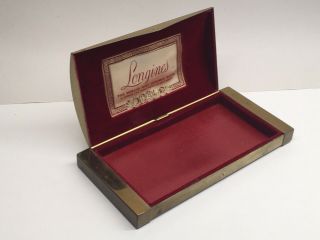 Vintage Longines Watch Presentation Box Case Art Deco 1940s 50s Metal Gold Brass