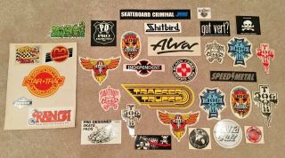 Old School Skateboarding Sticker Set Vintage Nos 70s - 90s Tracker Alva Dogtown Og
